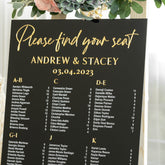 Black Acrylic Seating Chart
